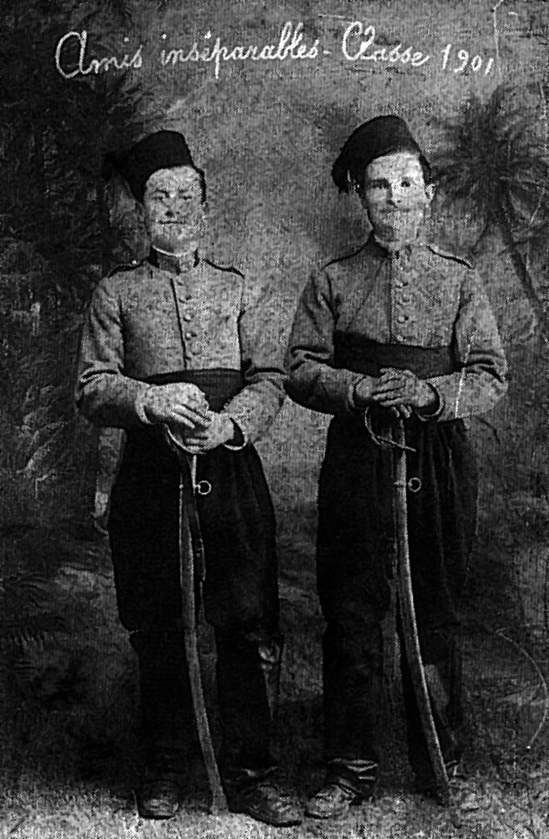 Deux soldats avec sabres (Amis inséparables. Classe 1901), 1901-1904