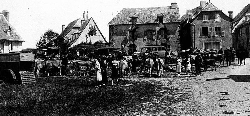 Foirail (fièiral) des bovidés, place de La Corette