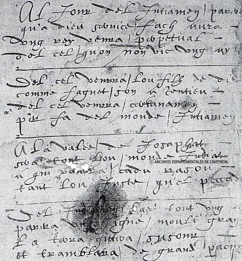 Poème en occitan sur le Jugement dernier, vers 1606-1607