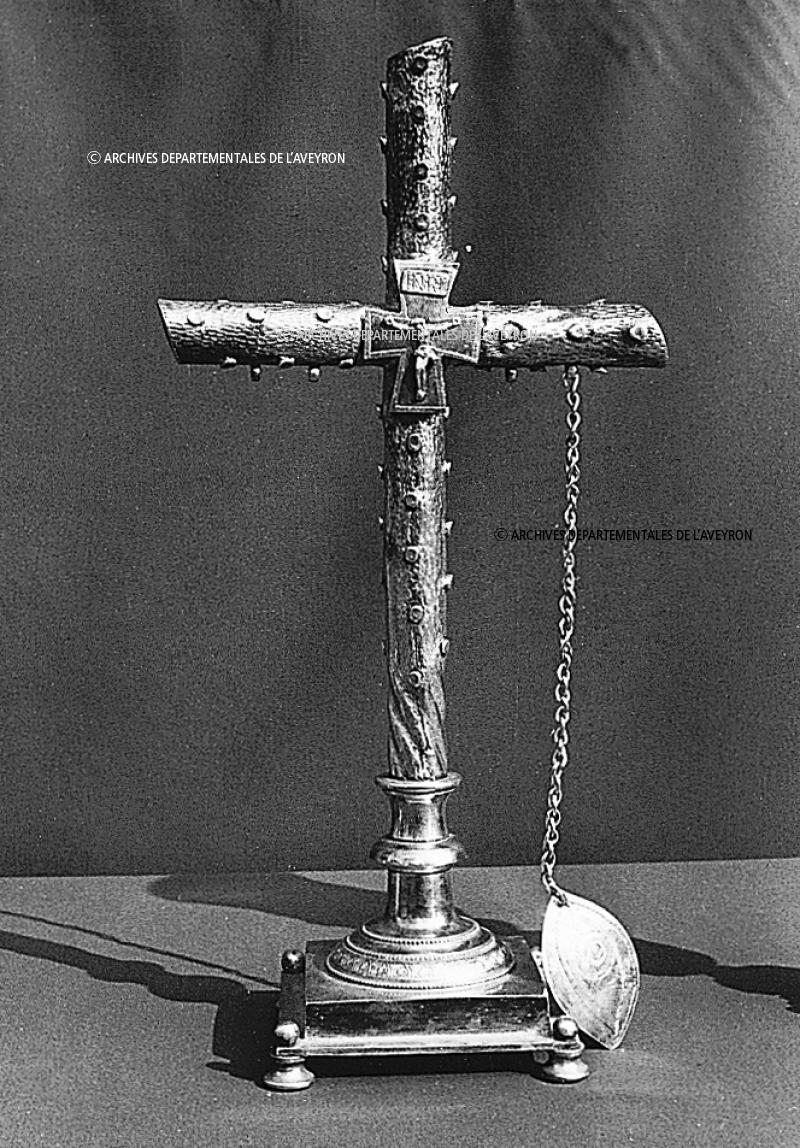 Reliquaire (reliquiari) de la Sainte-Croix et plaque suspendue en forme d'œil du XVe siècle