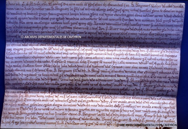 Parchemin (pargam) en latin et en occitan, Gramond et Villelongue, 15 septembre 1248
