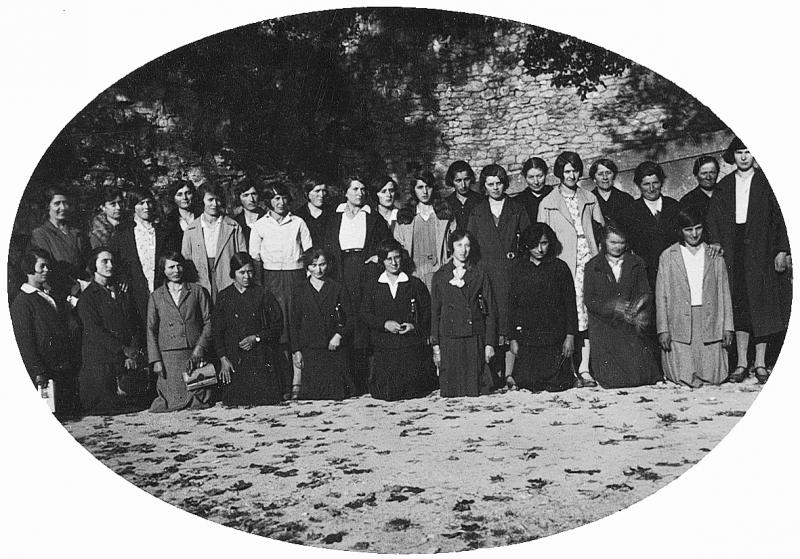 Paroissiennes (parroquianas) membres de la Jeunesse agricole catholique (J.A.C.), à Rocamadour (46), 1934