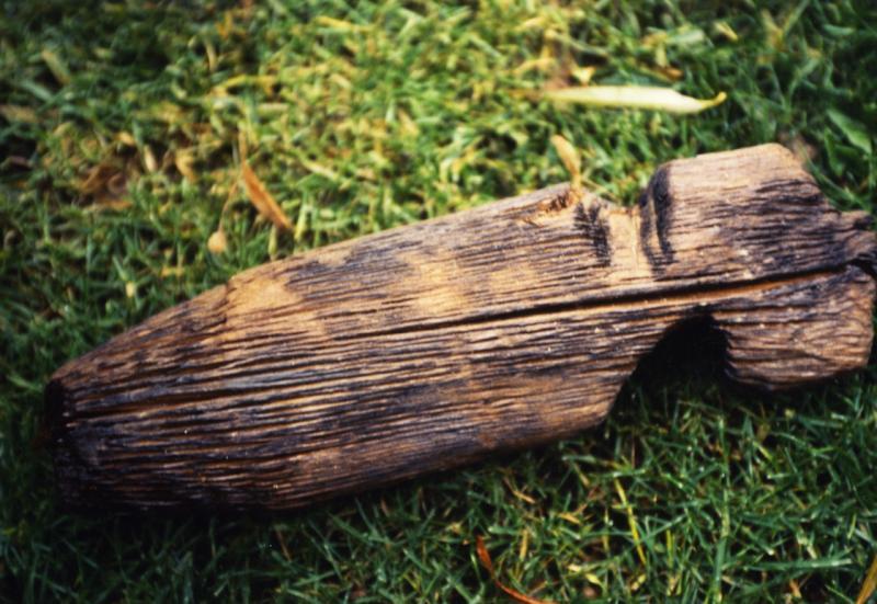 Bonde (bonda) en bois de mare (laca, sompa) ou de vivier (pesquièr), décembre 1998